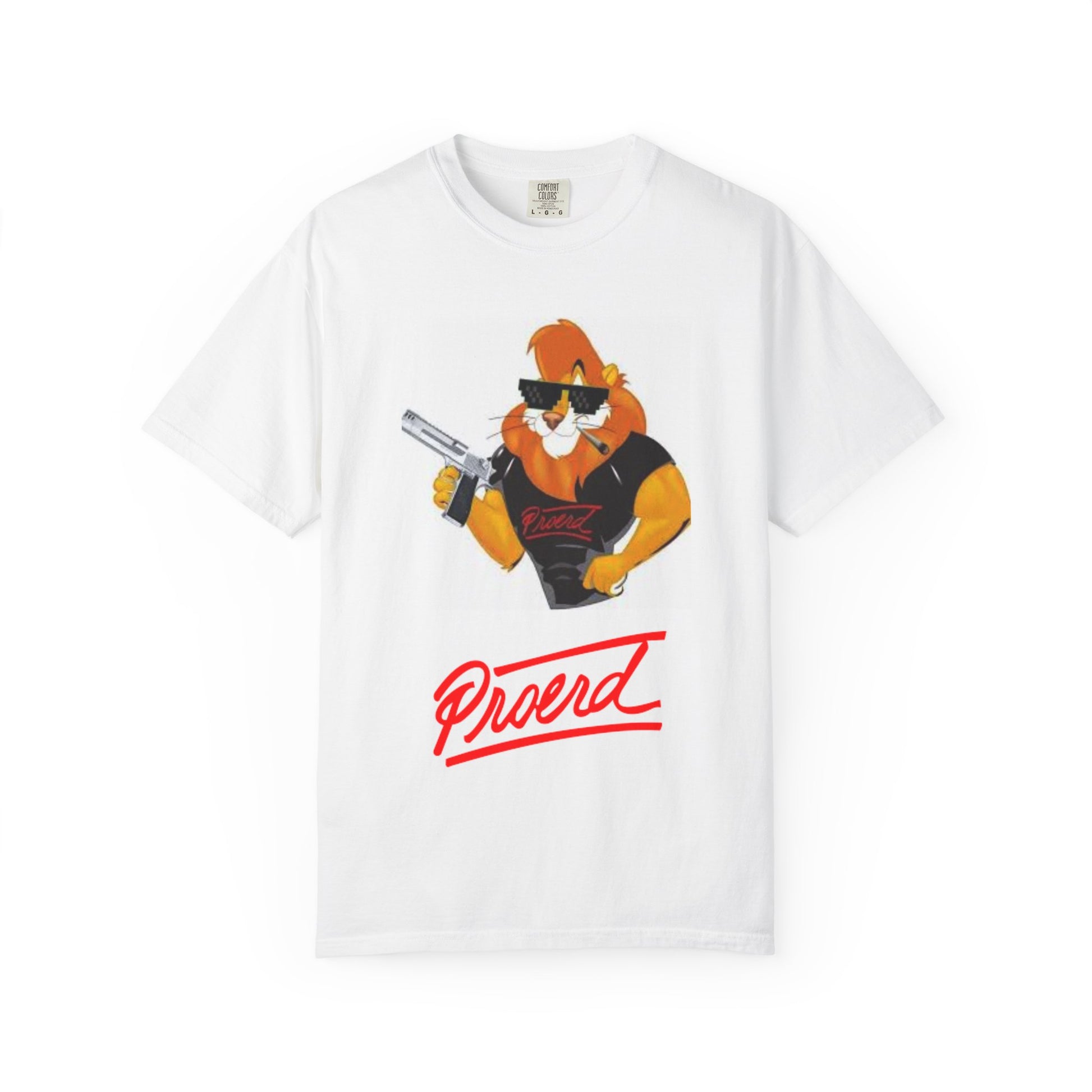 Cool Graphic Proerd T-Shirt with Lion Design, Unisex Streetwear, Retro Tee, Summer Fashion, Gift for Animal Lovers