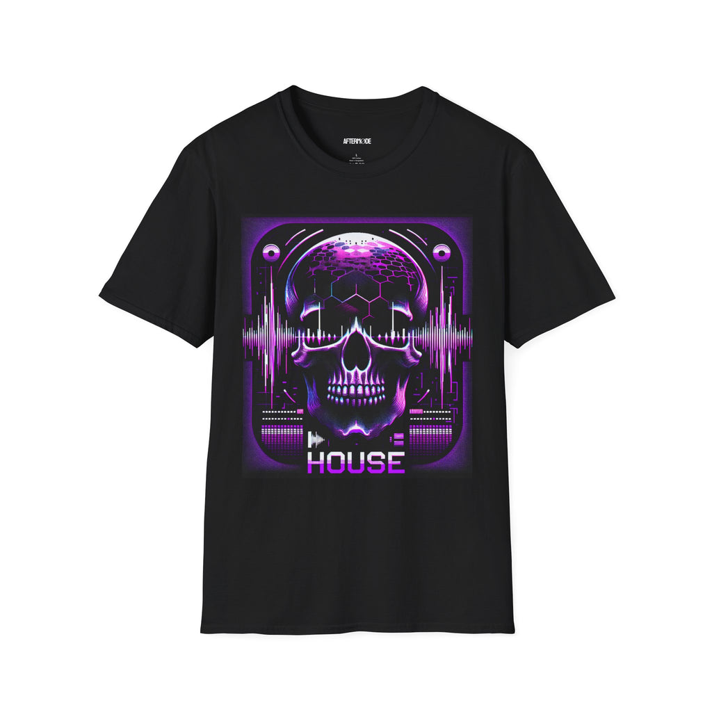 Retro House Music Skull T-Shirt, Unisex Graphic Tee for Music Lovers, Festival Wear, Concert Outfit, Trendy Casual Top