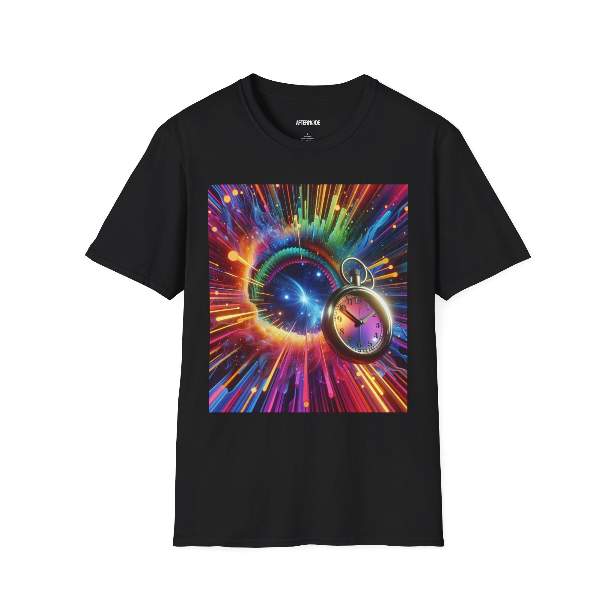 Colorful Cosmic Portal Unisex Softstyle T-Shirt, Vibrant Graphic Tee, Trendy Gift for Space Lovers, Casual Wear, Festival Outfit