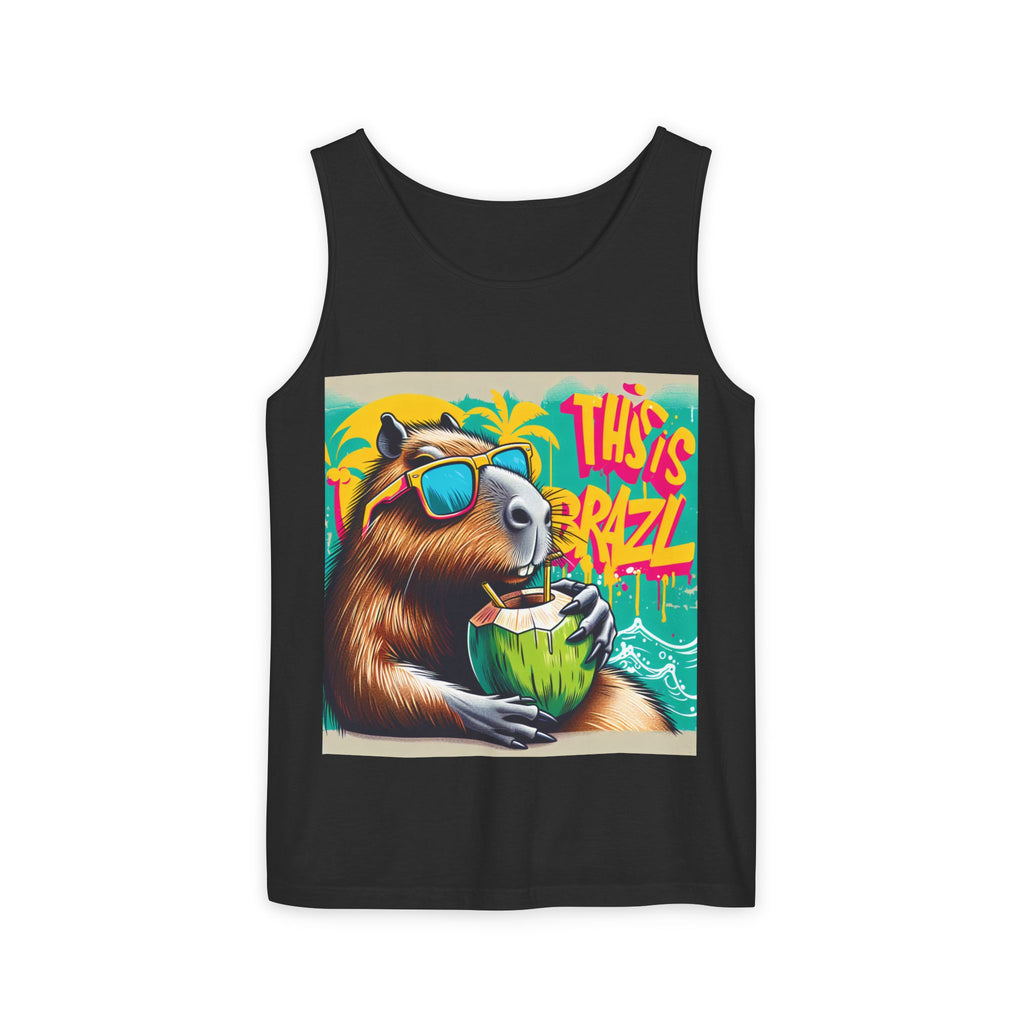 Chill Vibe CapybaraTank Top with Fun Bear Design, Summer Shirt, Beachwear, Vacation Essential, Gift for Him/Her