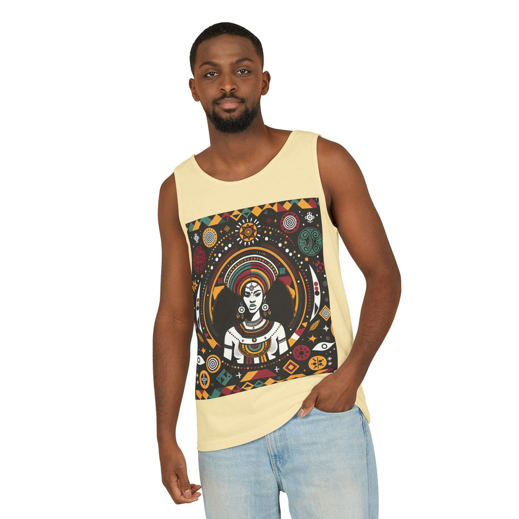 Vibrant Afro Art Tank Top for Free Spirits, Boho Style, Summer Wear, Festival Outfit, Yoga Top, Gift for Her