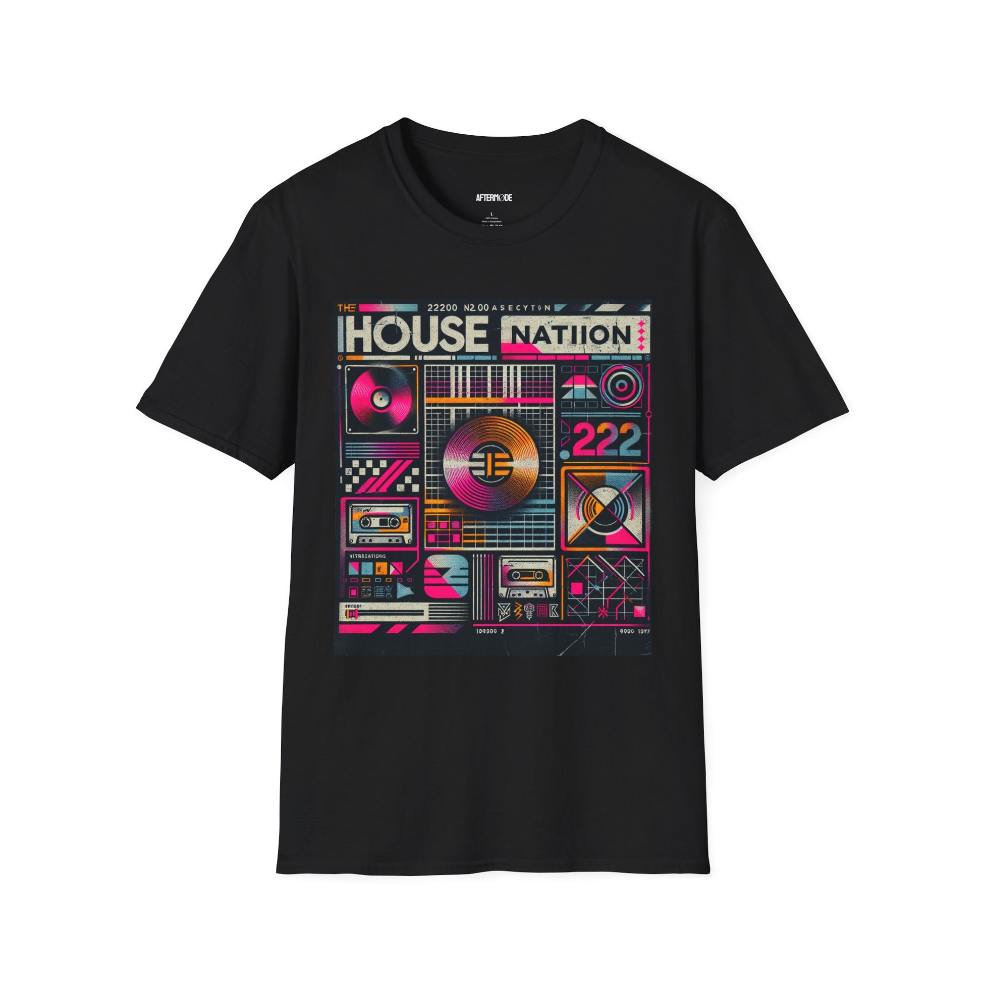 Retro Music Vibe T-Shirt, I House Nation Graphic Tee, Unisex Softstyle Shirt for Music Lovers, Festival Wear, Vintage Style Unisex Tee