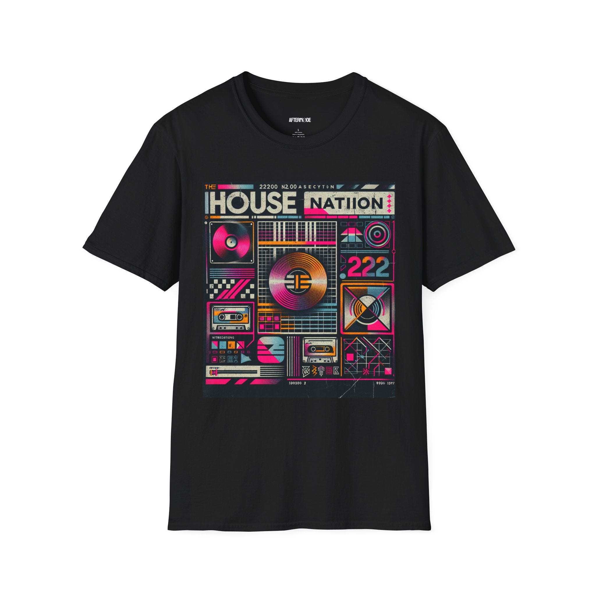 Retro Music Vibe T-Shirt, I House Nation Graphic Tee, Unisex Softstyle Shirt for Music Lovers, Festival Wear, Vintage Style Unisex Tee