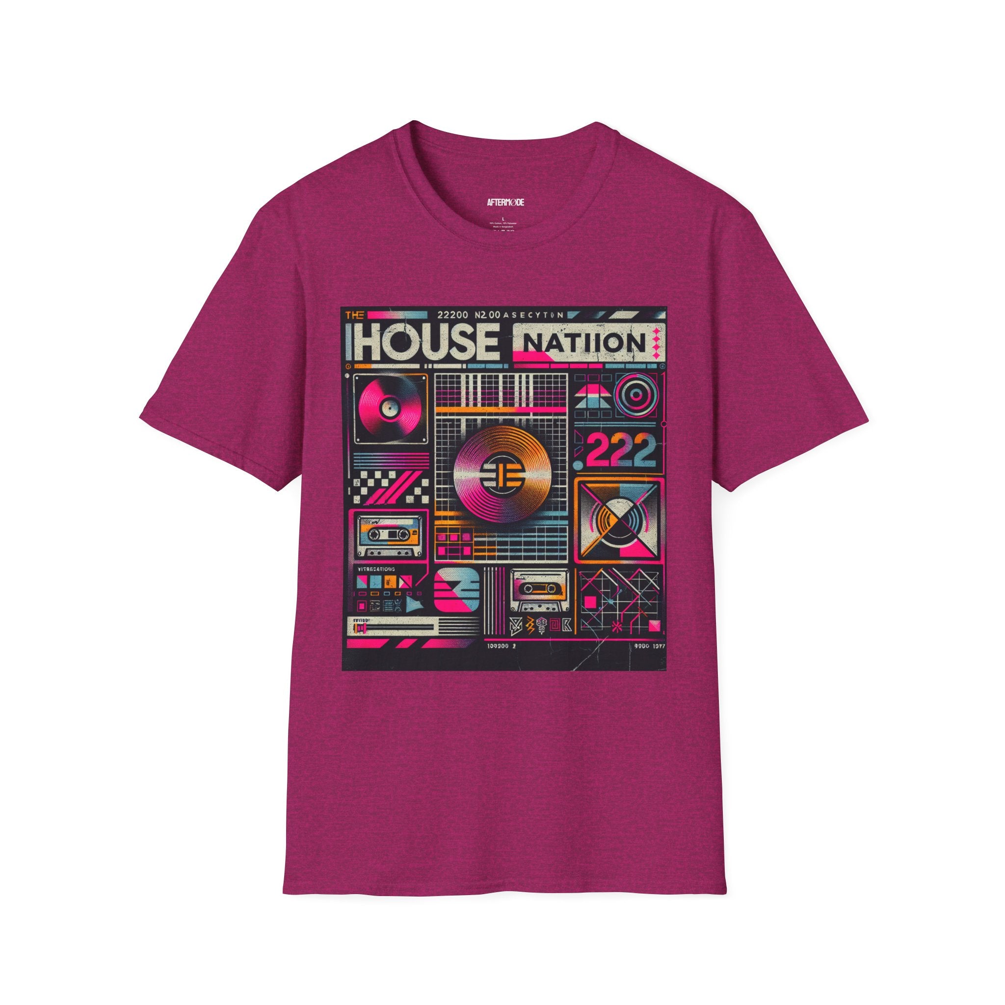Retro Music Vibe T-Shirt, I House Nation Graphic Tee, Unisex Softstyle Shirt for Music Lovers, Festival Wear, Vintage Style Unisex Tee