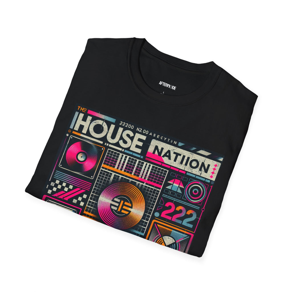 Retro Music Vibe T-Shirt, I House Nation Graphic Tee, Unisex Softstyle Shirt for Music Lovers, Festival Wear, Vintage Style Unisex Tee
