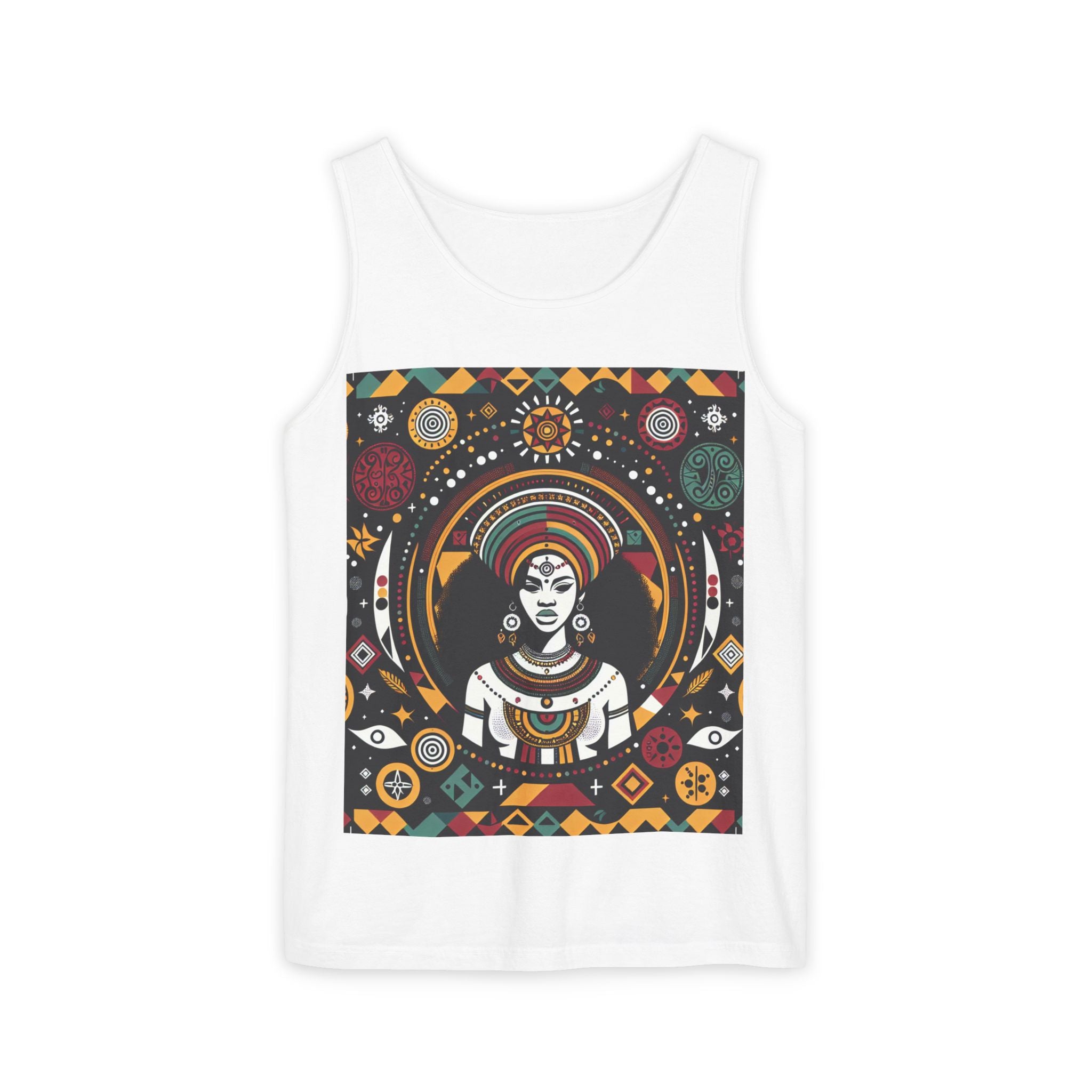 Vibrant Afro Art Tank Top for Free Spirits, Boho Style, Summer Wear, Festival Outfit, Yoga Top, Gift for Her