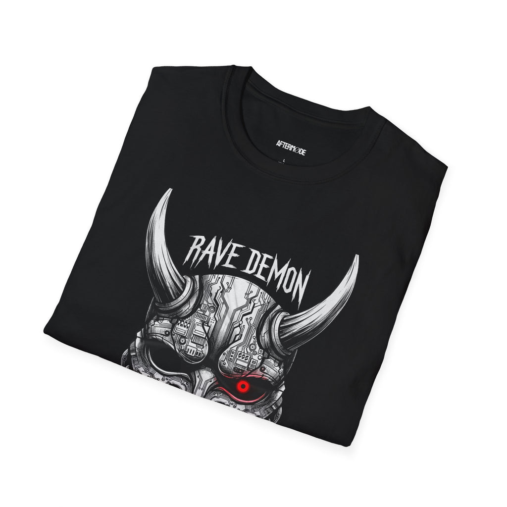 Rave Demon Graphic Tee | Unisex Softstyle T-Shirt, Festival Wear, Music Lover Gift, Alternative Fashion, Edgy T-Shirt