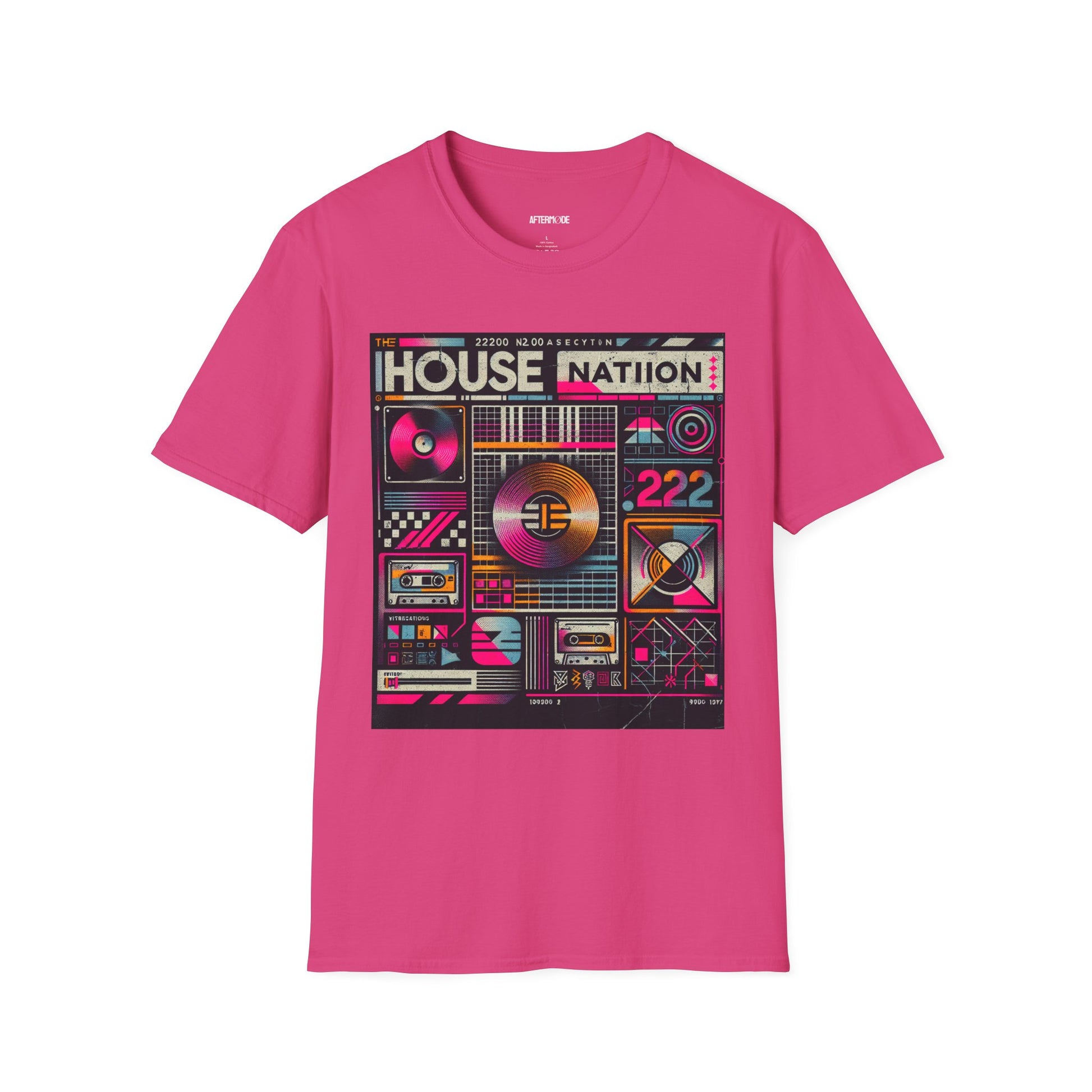Retro Music Vibe T-Shirt, I House Nation Graphic Tee, Unisex Softstyle Shirt for Music Lovers, Festival Wear, Vintage Style Unisex Tee