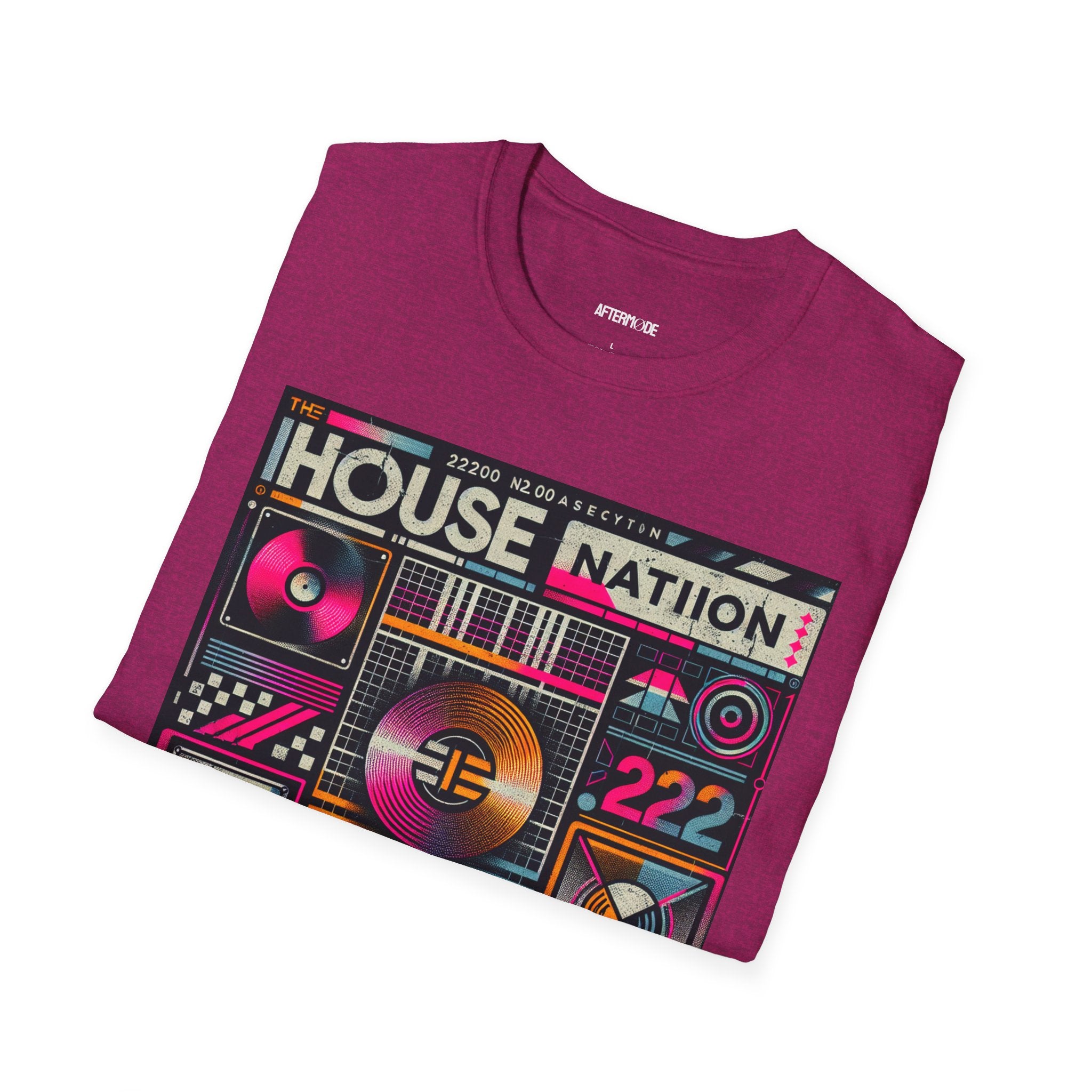 Retro Music Vibe T-Shirt, I House Nation Graphic Tee, Unisex Softstyle Shirt for Music Lovers, Festival Wear, Vintage Style Unisex Tee