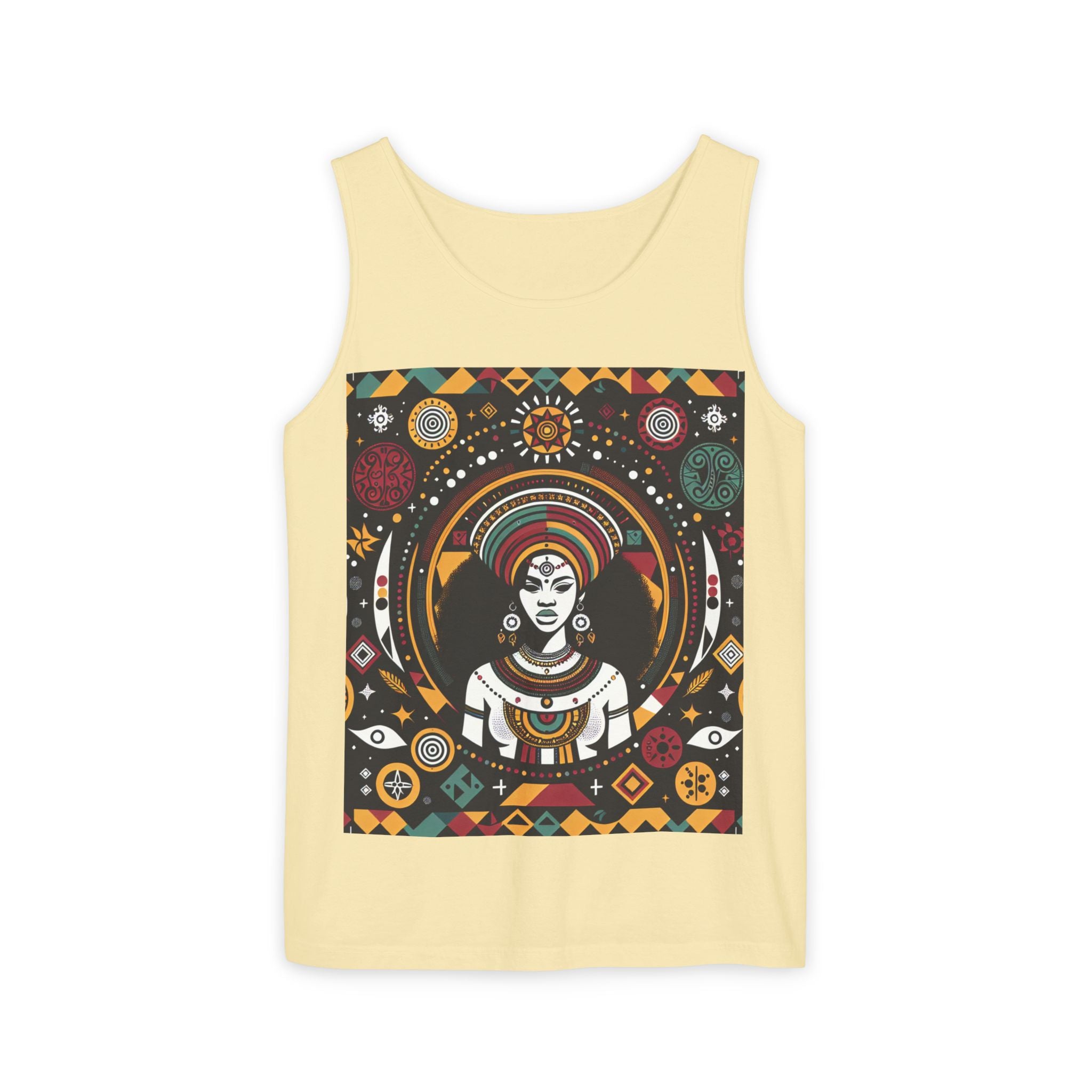 Vibrant Afro Art Tank Top for Free Spirits, Boho Style, Summer Wear, Festival Outfit, Yoga Top, Gift for Her