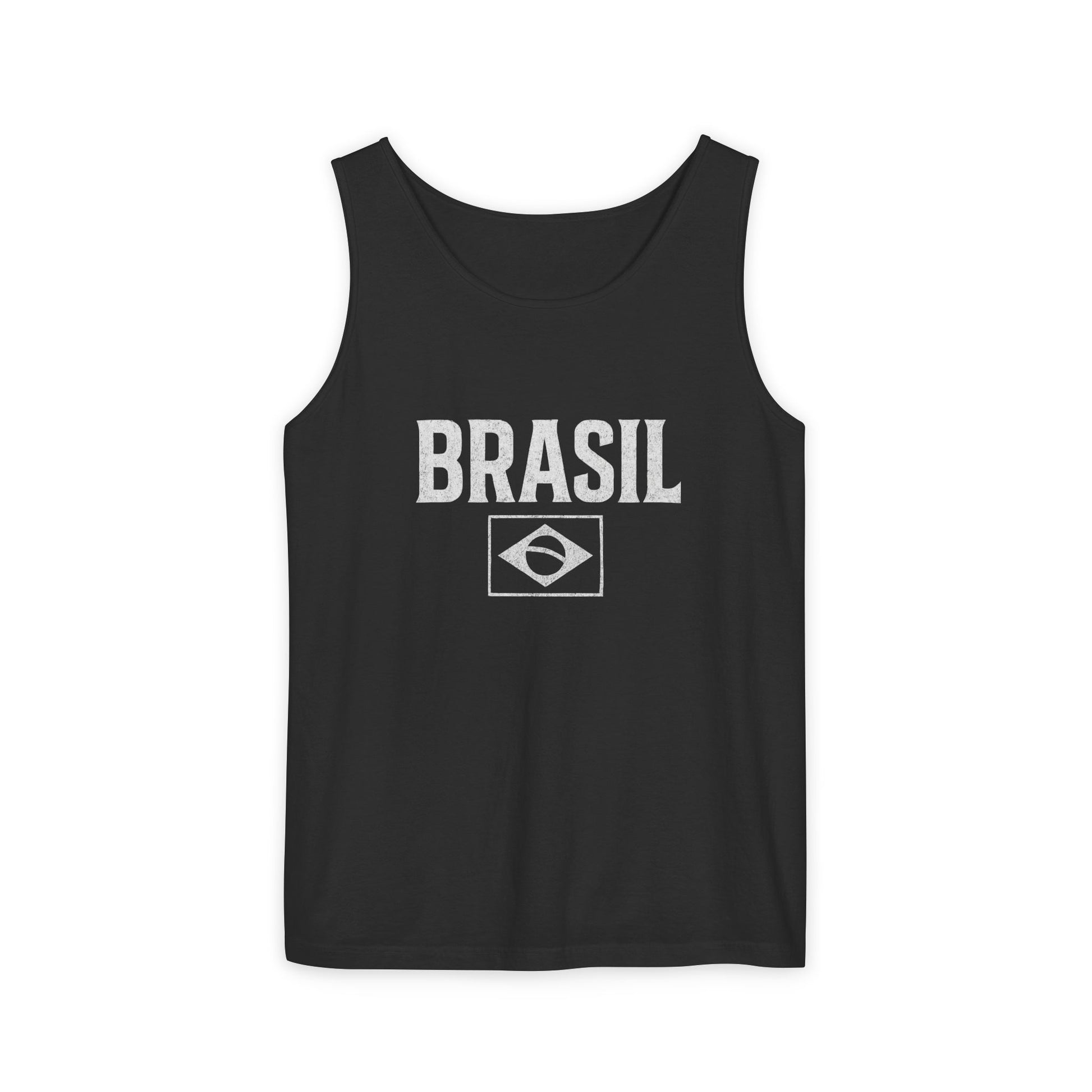 Brasil minimalist Garment-Dyed Tank Top, Summer Wear, Unisex Fashion, Vacation Essential, Casual Outfit, Sports Event Apparel