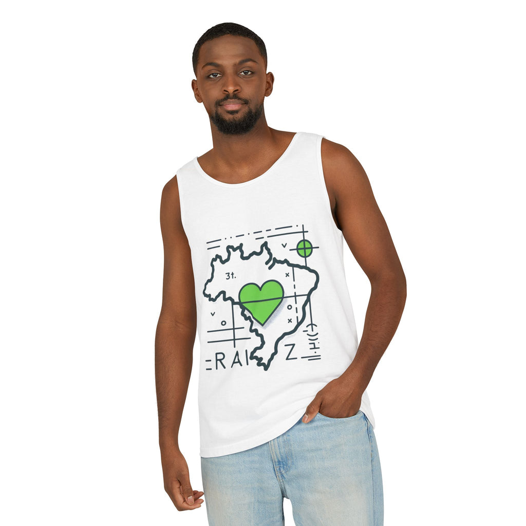 Heartfelt Brazil Graphic Unisex Tank Top, Summer Apparel, Travel Souvenir, Gift for Him/Her, Casual Wear, Eco-Friendly Fashion