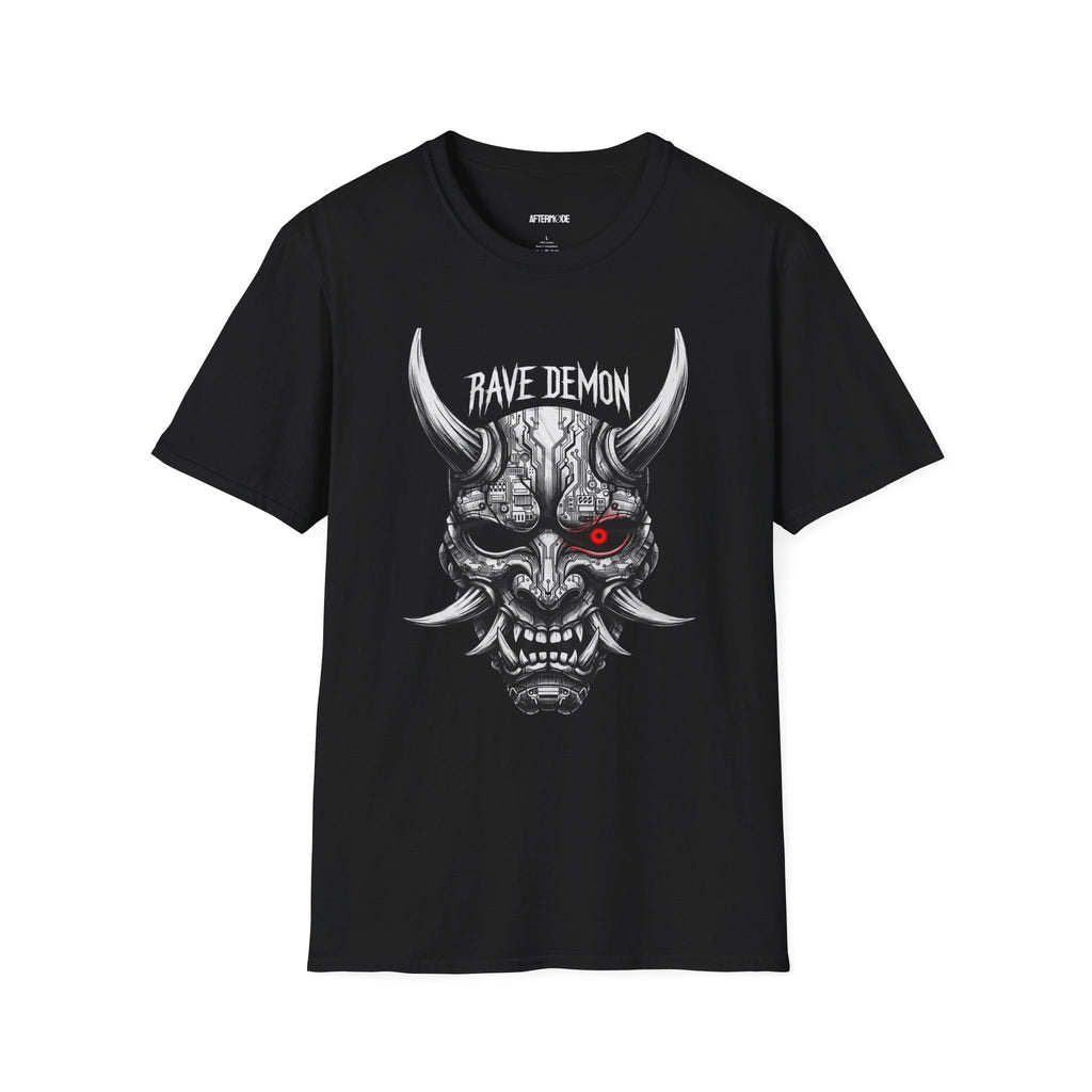 Rave Demon Graphic Tee | Unisex Softstyle T-Shirt, Festival Wear, Music Lover Gift, Alternative Fashion, Edgy T-Shirt