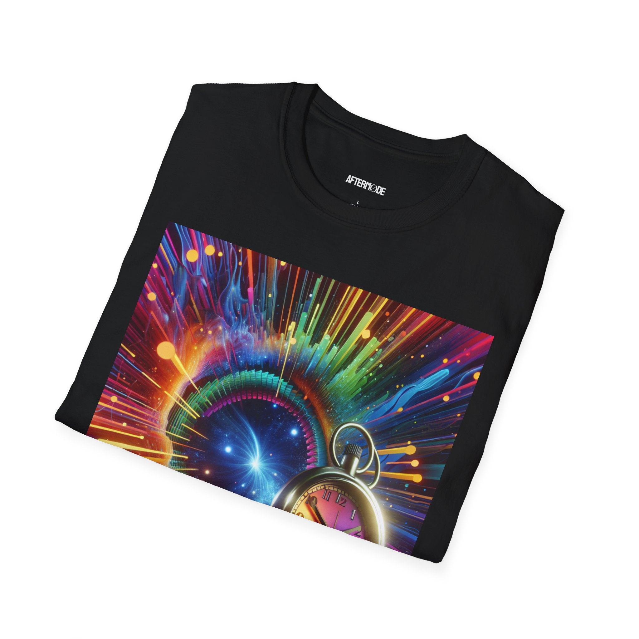 Colorful Cosmic Portal Unisex Softstyle T-Shirt, Vibrant Graphic Tee, Trendy Gift for Space Lovers, Casual Wear, Festival Outfit