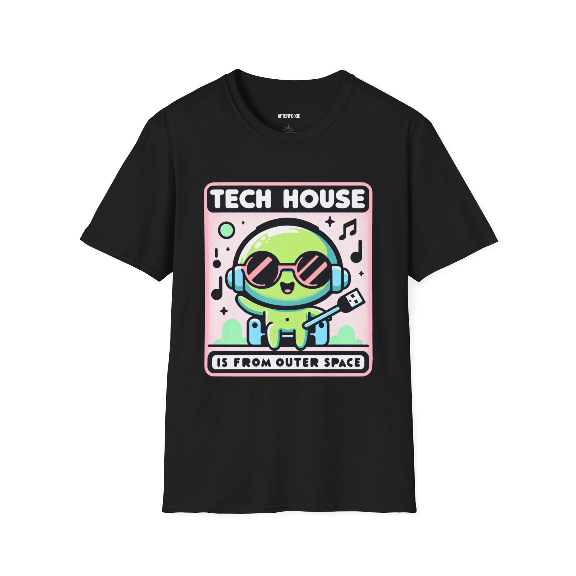 Tech House Alien T-Shirt - Fun Music Tee, Gift for DJs, Rave Apparel, Unisex Graphic Tee, Festival Clothing, Space Vibes