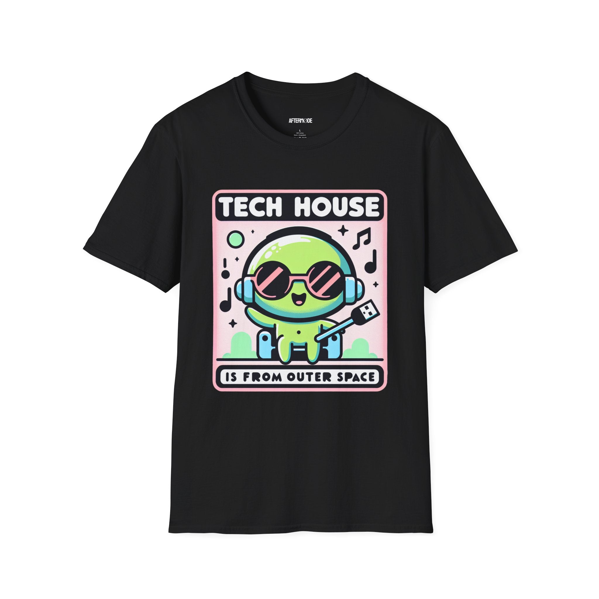 Tech House Alien T-Shirt - Fun Music Tee, Gift for DJs, Rave Apparel, Unisex Graphic Tee, Festival Clothing, Space Vibes